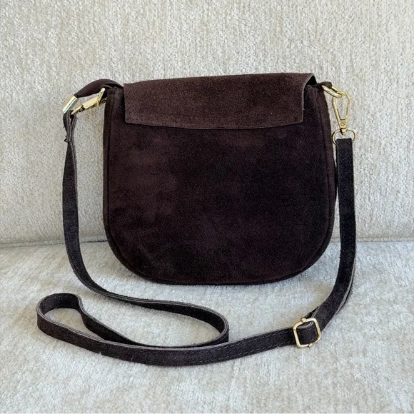 Persaman New York Elvira Brown Suede Studded Crossbody - Picture 5 of 15